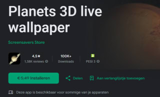Planets 3D live wallpaper gratis voor Android