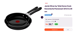 Jamie Oliver by Tefal Home Cook Keramische Pannenset | Ø 24 & 28 cm voor €39,95 bij Ibood