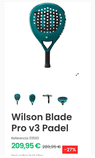 -10% en Pala Wilson Blade Pro V3.