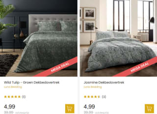 Beddengoed vanaf €4,99 bij Dekbed discounter
