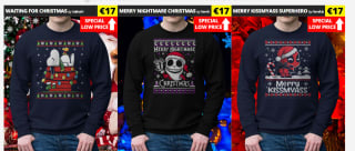Diverse ugly Christmas limited sweaters voor €17 bij Qwertee