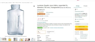 Jarra Vidrio Luminarc Quadro 2L por 5.71€