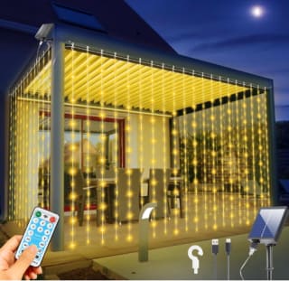 Cortina de luces solares - exterior IP65 300 Leds, 3x3m por 11.19€