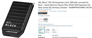 WD_Black C50-uitbreidingskaart voor Xbox 1 TB voor €95 bij Amazon