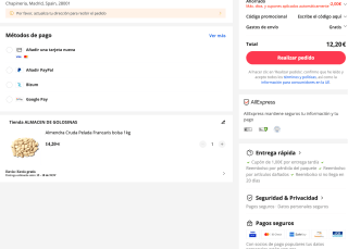 Bolsa 1Kg Almendra Cruda Pelada Francaris por solo 12,20€