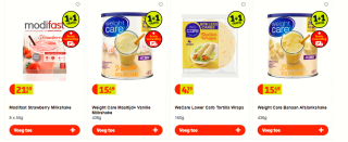 1+1 gratis op WeCare, Modifast en Weightcare bij Kruidvat