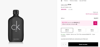 Eau de Toilette Mixte Calvin Klein CK Be - 200 ml à 26€