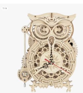 Marca Robotime Rokr-Reloj de búho 3D, creativo, de maderapor 19,54€ (11,72€ usuario nuevo)
