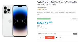 iPhone 14 Pro Max Plateado con 150€ de descuento por 1051,27€