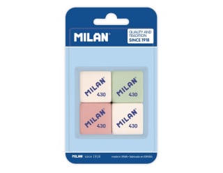 12 Gomas de borrar milan 430 blister (3 Paquetes de 4 unidades) por solo 2,20€