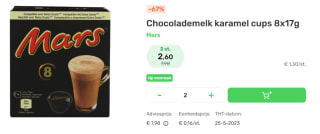 2 stuks Mars Warme Chocolade Cups 8 Stuks voor €2,60 bij Foodello
