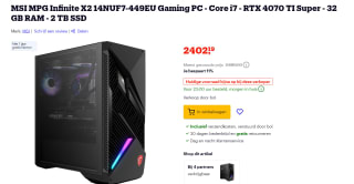MSI MPG Infinite X2 14NUF7-449EU Core i7 RTX 4070 Ti Super Gaming PC voor €2402,19 bij Bol