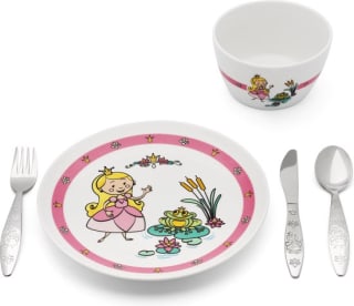 Zilverstad Kinderservies Prinses 5-delig porselein/RVS voor €10,59 bij Bol.com