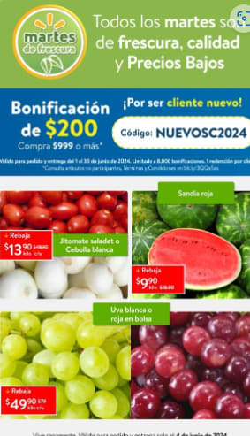 Martes de frescura 4 de junio en Walmart