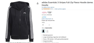 adidas Sportswear Sweater met rits voor €19,12 bij Amazon