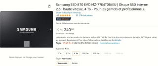 Samsung 870 EVO - Interne SSD - 2.5 Inch - 4 TB voor €240,64 bij Amazon