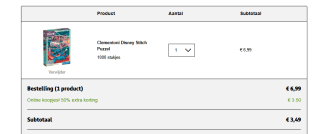 Clementoni Stitch puzzel 1000 stukjes voor €3,49 bij Kruidvat