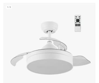 Ventilador de techo con LED 27W y motor 49W, silencioso con mando a distancia, aspas retráctiles, 6 velocidades, temporizador por 70.11€ (Cuenta Nueva 58.11€)