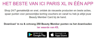 Bij vertoning van de Ici Paris XL app een Gratis tote bag