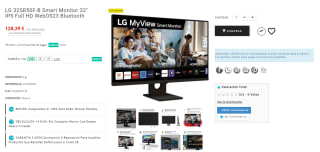 Monitor LG 32" 32SR50F-B IPS FHD Smart Monitor por 128,39€