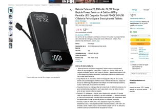 Bateria Externa 25.800mAh 22,5W Pamxieger Carga Rapida por solo 12,99€