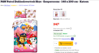 PAW Patrol Dekbedovertrek Skye - Eenpersoons - 140 x 200 cm - Katoen voor €24,25 bij Bol