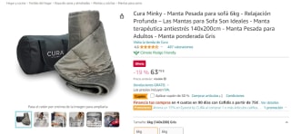 Manta para sofá 6kG 140x200cm por 31.89€