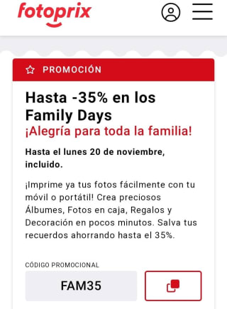 -35% de Descuento desde Fotoprix.