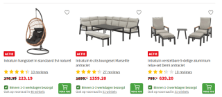 20% korting op alle tuinmeubelen bij Intratuin