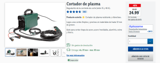 Cortador de plasma resistente y silencioso por 24,99€