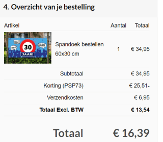 73% korting op een Spandoek (met eigen ontwerp) bij FotoCadeau