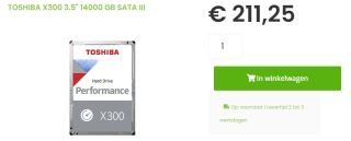 Toshiba X300 (retail, 512MB cache), 14TB voor €211,25 bij Sicomputers