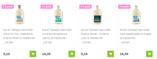 1+1 gratis op Ecover wasmiddel bij Plein