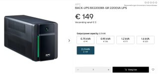 APC BX2200MI-GR UPS voor €149 bij Dustin