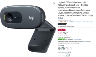 C270 HD 1280 x 720 Webcamera Zwart voor €12,99 bij Amazon