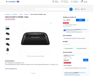 Altavoz Portátil LG XG9QBK Negro por 199€