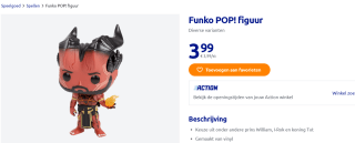 Diverse Funko POP figuren voor €3,99 p.s bij de Action