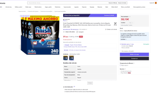 240 Pastillas Finish Ultimate por solo 32,13€