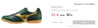 Zapatillas de Futbol Sala de Hombre Mizuno Morelia por 23€
