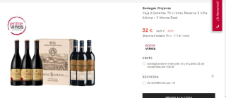 Bodegas Riojanas - 6 botellas 75 cl tinto Reserva - 3 Viña Albina + 3 Monte Real por 32€