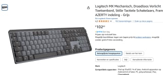 Logitech MX Mechanical AZERTY Frans toetsenbord voor €102,69 bij Amazon