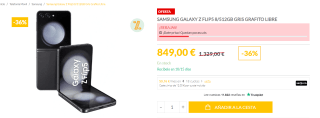 Samsung Galaxy Z Flip5 8/512GB por 799€