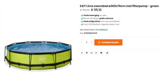 EXIT Lime zwembad ø360x76cm met filterpomp voor €94,36 bij Ways
