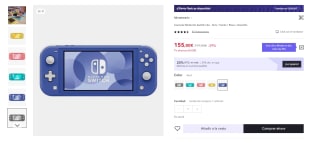 Consola Nintendo Switch Lite por 140€ Varios colores