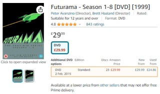 Shop Futurama - Season 1-8 [DVD] [1999] from Amazon for £24