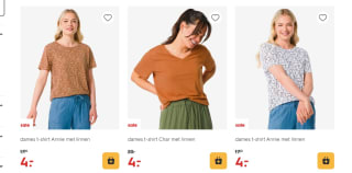 Diverse Dames t-shirt's vanaf €3 bij de Hema