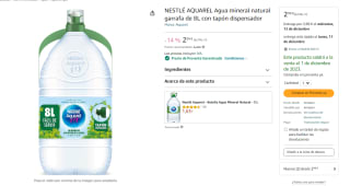 Agua mineral natural Nestlé Aquarel 8L por 2.99€