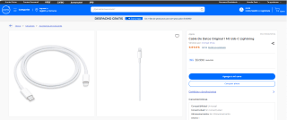 Cable de datos Apple original 1 Mt Usb-C Lightning por $9.990