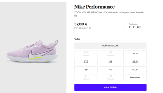 Zapatillas de Tenis para Mujer Nike ZOOM COURT PRO CLAY por 57€