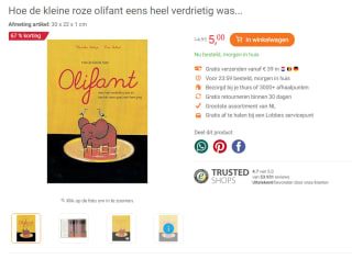 Boek Hoe de kleine roze olifant eens heel verdrietig was... voor €5 bij Lobbes